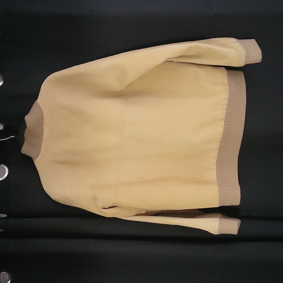 Lacoste Corduroy bomber jacket size Medium tan color. - Picture 4 of 5